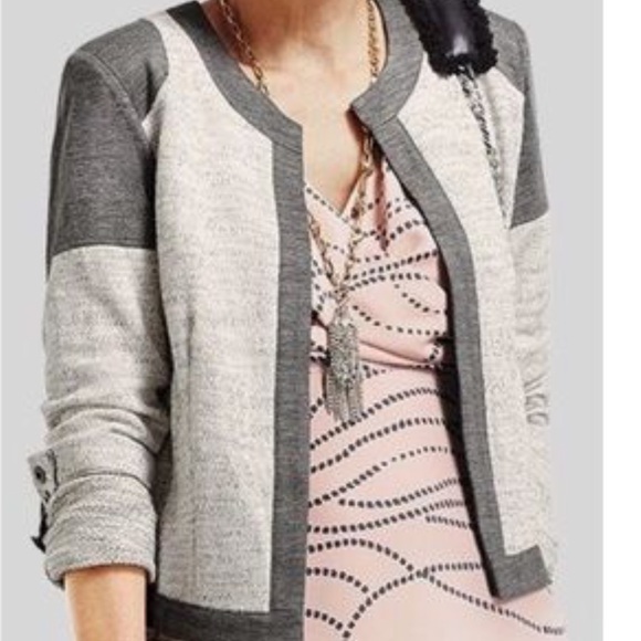 NWT! CAbi mixed media jacket in gunmetal - Picture 2 of 8